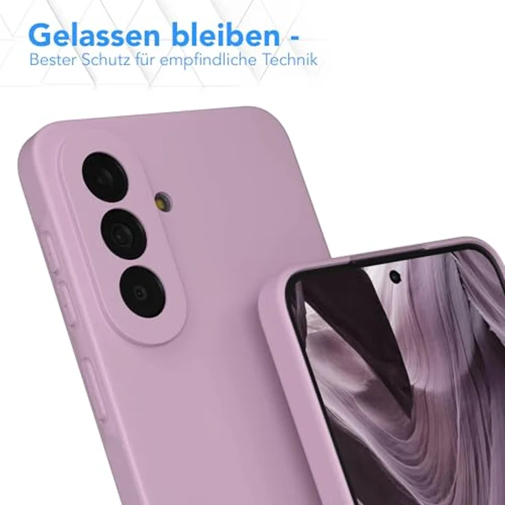 EAZY CASE Silikonhülle für Galaxy A57, Violett, dünn, stoßfest, mit Kameraschutz und kabellosem Laden, Premium TPU Cover in pastell Flieder Matt – Bild 4