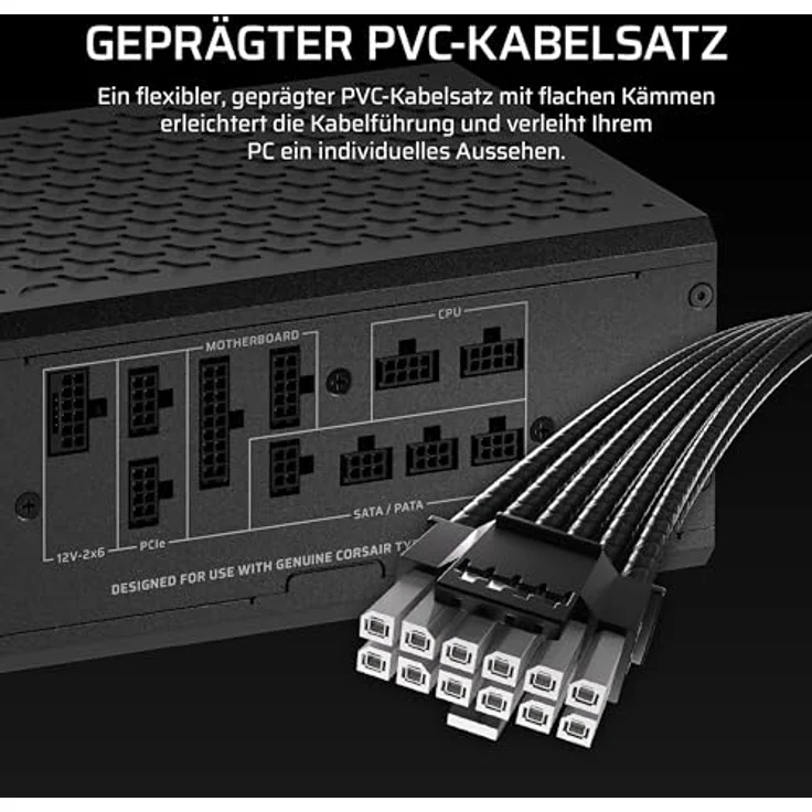 Corsair HX1200i SHIFT, ATX 1200W Netzteil mit 80 PLUS Platinum-Zertifikat, vollmodularem Kabelmanagement und 140 mm Lüfter, Schwarz – Bild 8