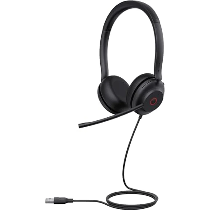 Yealink UH35 Dual Teams Headset, Kabelgebundenes On-Ear Dual Headset mit erstklassiger Audioqualität, schwarz