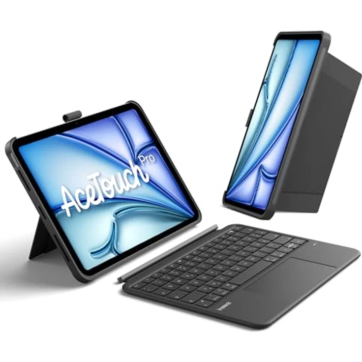 Inateck iPad Air 11 Zoll Hülle mit Tastatur, abnehmbar, 5,1" Touchpad, Stifthalter, kompatibel mit M4/M3/M2 (2026/2025/2024), Air 5/4, iPad Pro 11 – Bild 1