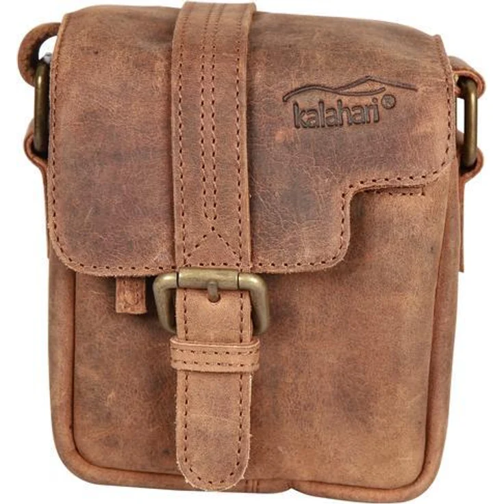 Kalahari KAAMA LS-29, edle Leder Fototasche Schultertasche für Systemkameras mit Wetterschutz und gepolsterten Wänden, Braun