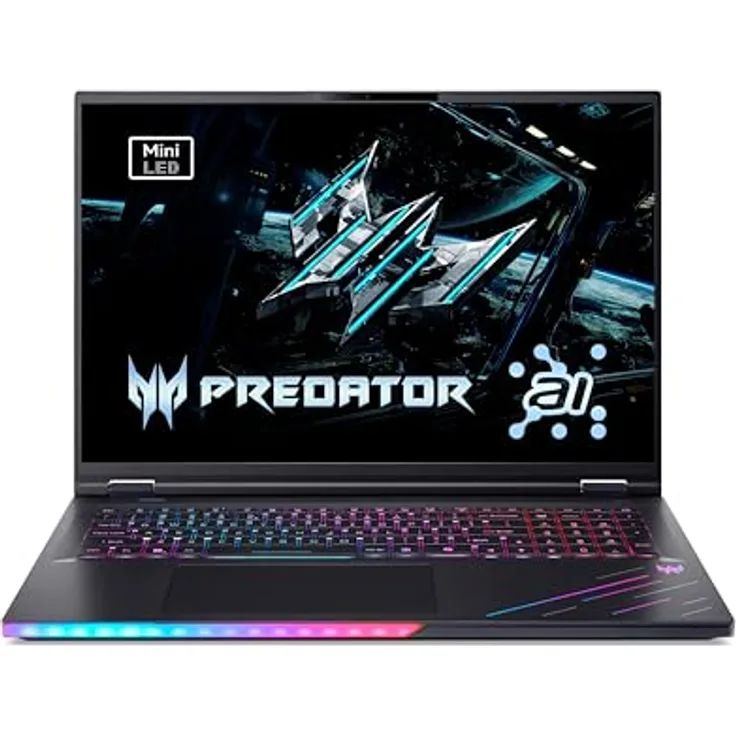 Acer Predator Helios 18 AI PH18-73-93YX, 18" WQUXGA MiniLED Notebook mit Intel Core Ultra 9 275HX, RTX 5090, 64GB RAM, 2048GB SSD, Schwarz