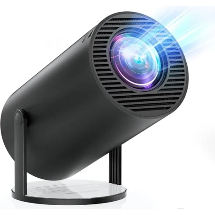 Einyoumily Mini Beamer Tragbarer 18000 Lux Projektor mit 4K Support, Android 11.0, 180° Drehung, Auto-Keystone, Bluetooth 5.2, Dualband WLAN 6, 200-Zoll-Display