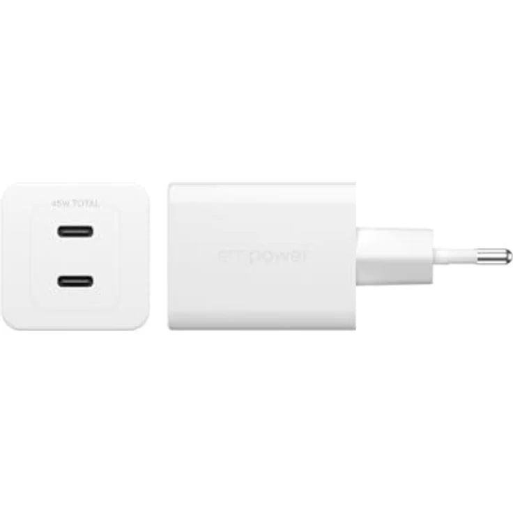 PanzerGlass Turbo 45W Dual Charger, USB Ladegerät mit 2 x USB-C EU Anschluss, Silber, 75% recycelter Kunststoff – Bild 6