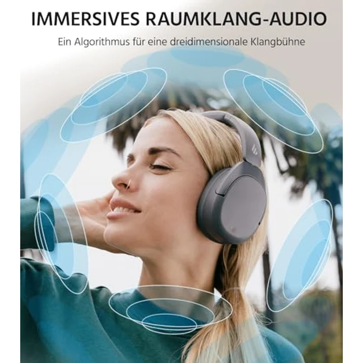 Edifier W830NB Wireless Over Ear Kopfhörer mit -45dB ANC, 94Std. AKKU, LDAC Hi-Res Sound, Spatial Audio, Schnellladung, Bluetooth V5.4 - Grau – Bild 4