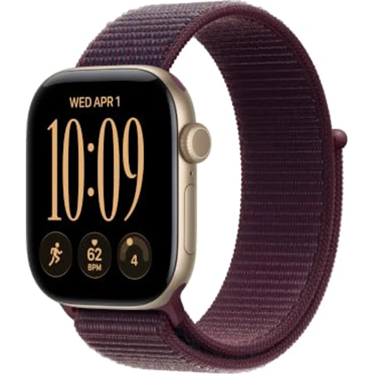 Apple Watch Sport Loop 42mm, atmungsaktives Nylongewebe mit Klettverschluss, Burgunder – Bild 2