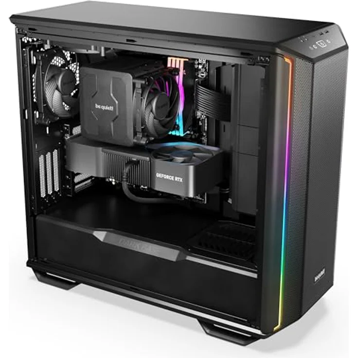 be quiet! Dark Base 701 Black PC-Gehäuse, 3X Silent Wings 4 PWM high-Speed Lüfter, ARGB-Beleuchtung + ARGB-Controller, PWM-/ ARGB Hub, Lüftersteuerung, Mainboard-Tray für invertiertes Layout, BGW58 – Bild 3