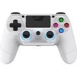 DragonShock Controller Mizar Wireless weiß PS4, kabellose Bluetooth-Verbindung, LED-Anzeige, Doppelmotoren