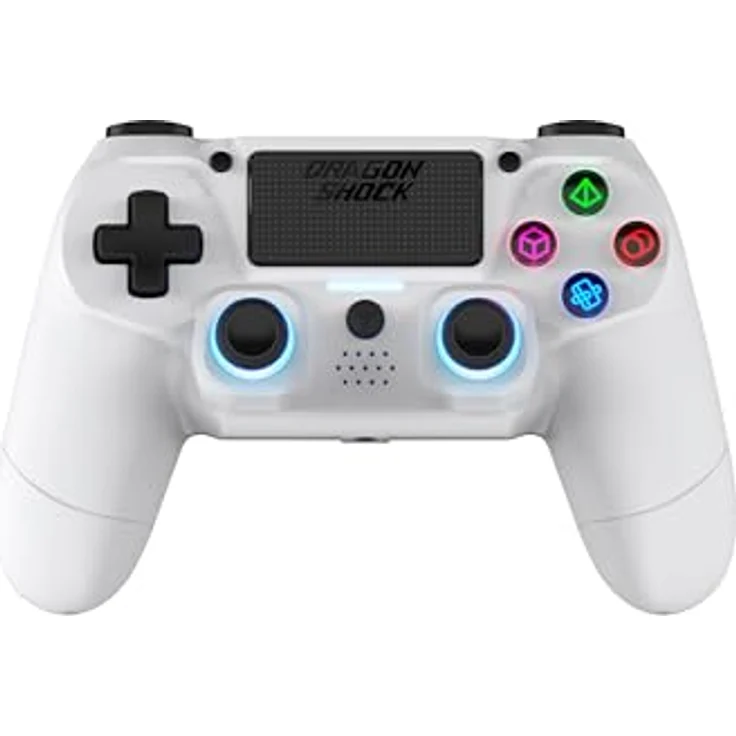 DragonShock Controller Mizar Wireless weiß PS4, kabellose Bluetooth-Verbindung, LED-Anzeige, Doppelmotoren – Bild 1