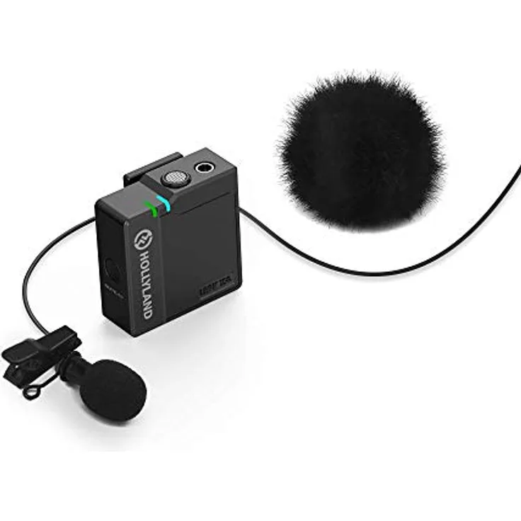 Hollyland Lark 150 Wireless Lavalier Mikrofon mit Aufladebox für Smartphone Kamera Camcorder 2.4GHz 100m Reichweite Ansteckmikrofon für Interviews/Live Stream/Podcast/Vlog (1 Sender-Schwarz