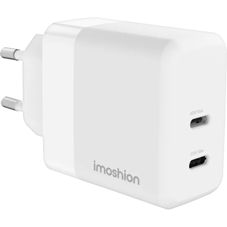 iMoshion Wandladegerät 2x USB-C mit Power Delivery 40W, Weiß