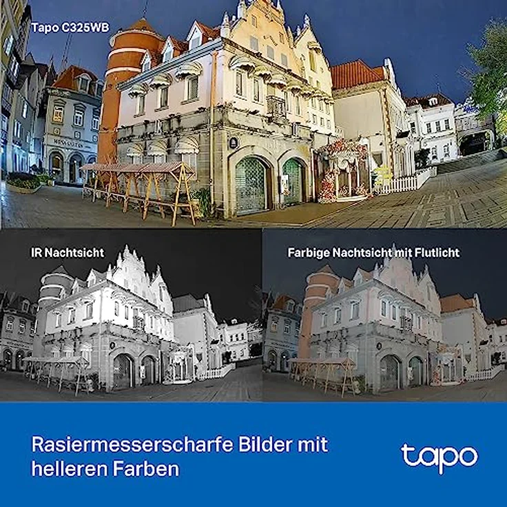 TP-Link Tapo C325WB Überwachungskamera Außen, ColorPro Nachtsicht, Objektiv mit Superblende, 2K Hochauflösung, AI-Erkennung, Bewegungserkennung, IP66, Alarmmeldung, Zwei Wege Audio – Bild 4