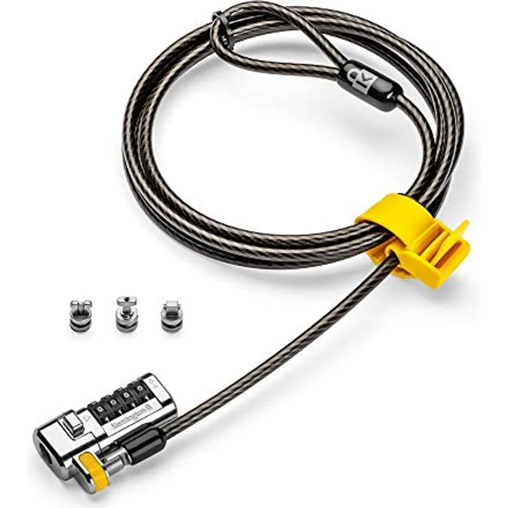 Kensington ClickSafe® Universal 3-in-1 Zahlenschloss, Kabelschloss für Laptops mit 1,8 m Länge, Schwarz – Bild 1