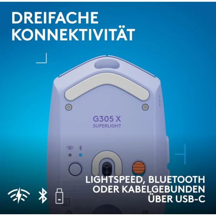 Logitech G G305 X SUPERLIGHT, kabellose Gaming-Maus mit HERO 44K-Sensor, 61 g Leichtgewicht, RGB-Beleuchtung und 130 Stunden Akkulaufzeit – Bild 5