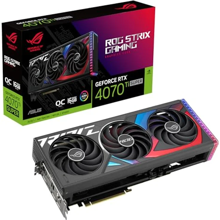 ASUS ROG Strix GeForce RTX 4070 Ti SUPER 16GB GDDR6X OC Edition Gaming Grafikkarte, ROG-STRIX-RTX4070TIS-O16G-GAMING) – Bild 1