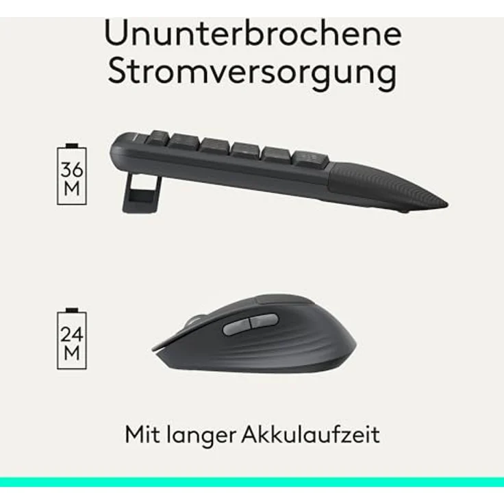 LOGITECH Signature Comfort Plus MK880, kabelloses Maus- und Tastaturset mit ergonomischer Handballenauflage, SmartWheel und bis zu 36 Monate Akkulaufzeit, Graphite – Bild 17
