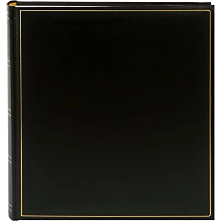 goldbuch 31 385 Fotoalbum Classic mit 100 weiße Seiten und Pergamin Trennblätter, Fotobuch mit Kunstleder Einband und Goldprägung, Album zum Einkleben, Erinnerungsalbum 30 x 31 x 6 cm, schwarz – Bild 2