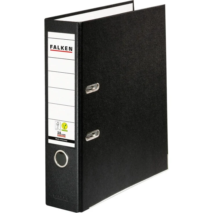 Falken PP-Color-Ordner A4 Rücken 80mm Schwarz, 20er Pack mit Einsteckschild – Bild 1