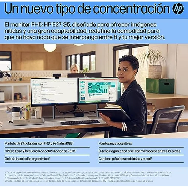 HP E27 G5 Full HD Monitor - IPS, H√∂henverstellung, Pivot, USB – Bild 4
