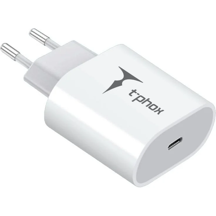 Wisam T-PHOX iSpeed 20W Wandladegerät, USB-C mit EU-Stecker, kompaktes Design in Weiß