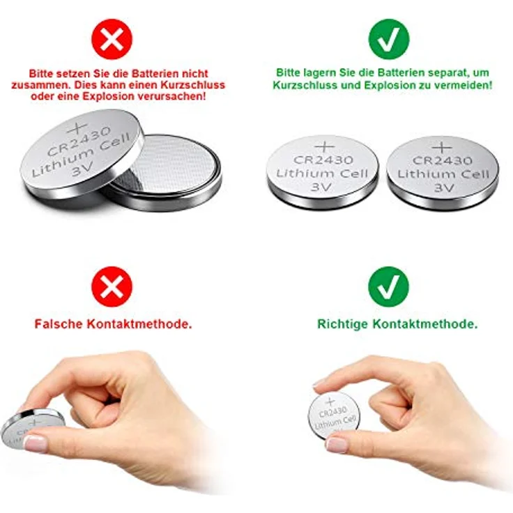 GutAlkaLi 3V Lithium-Knopfzelle CR2430 Batterien, 10er Votivkerzen, Teelichter, Video, Computer, Rechner, IC-Karten, elektrische Produkte – Bild 4