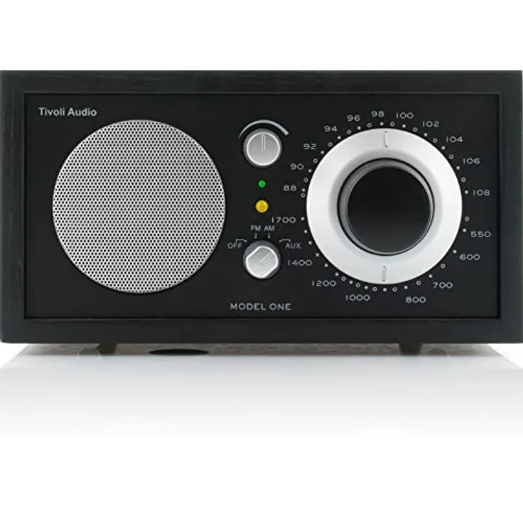 Tivoli Audio Model One UKW-/MW-Radio (Schwarz / Schwarz / Silber), AM / FM-Radio mit UX-Eingang