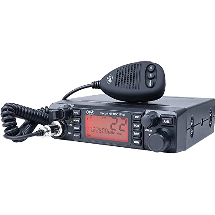 PNI CB-Funkgerät Escort HP 9001 PRO ASQ, 40 Kanäle, AM-FM, 4 W, 12 V / 24 V, Dual Watch, Mehrfarben-Display (Rot, Grün, Lila, Blau, Gelb), ANL-Rauschfilter