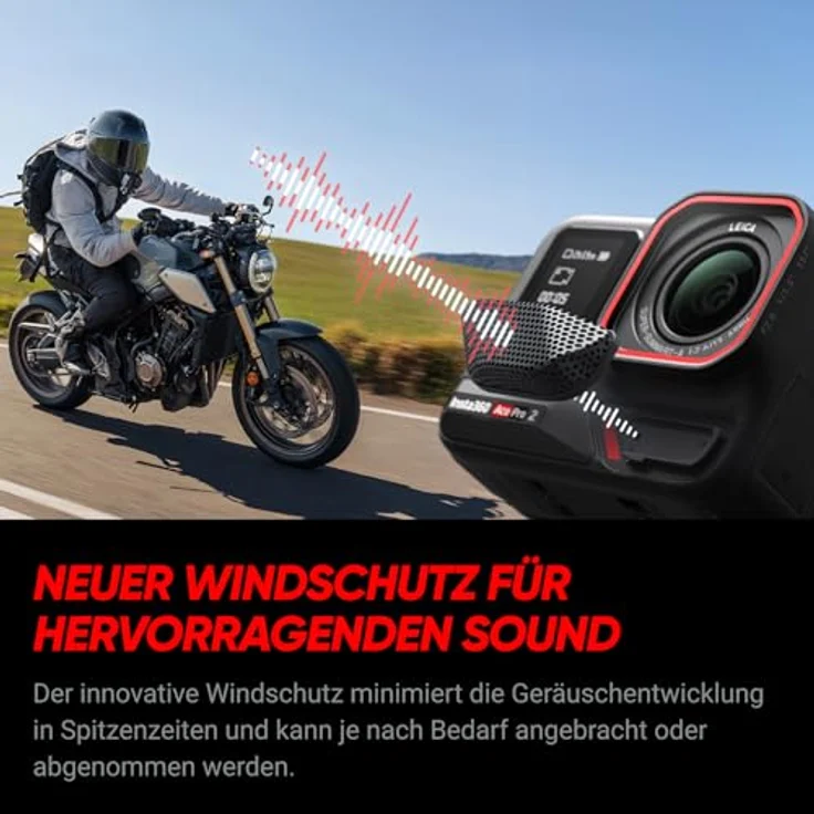 Insta360 Ace Pro 2 Standard-Bundle - 8K Actionkamera mit Leica entwickelt, Dual-KI-Chip-System, beste Schwachlichtleistung, Flipscreen & KI-Editing – Bild 5