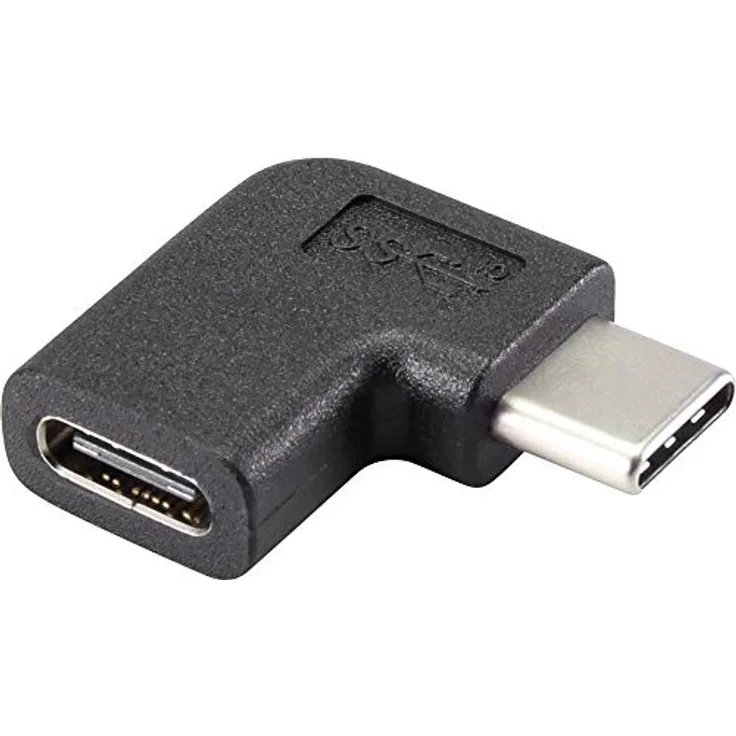 Renkforce USB 3.2 Gen 2 (USB 3.1 Gen 2) Adapter [1x USB-C® Stecker - 1x USB-C® Buchse] 90° nach rechts gewinkelt