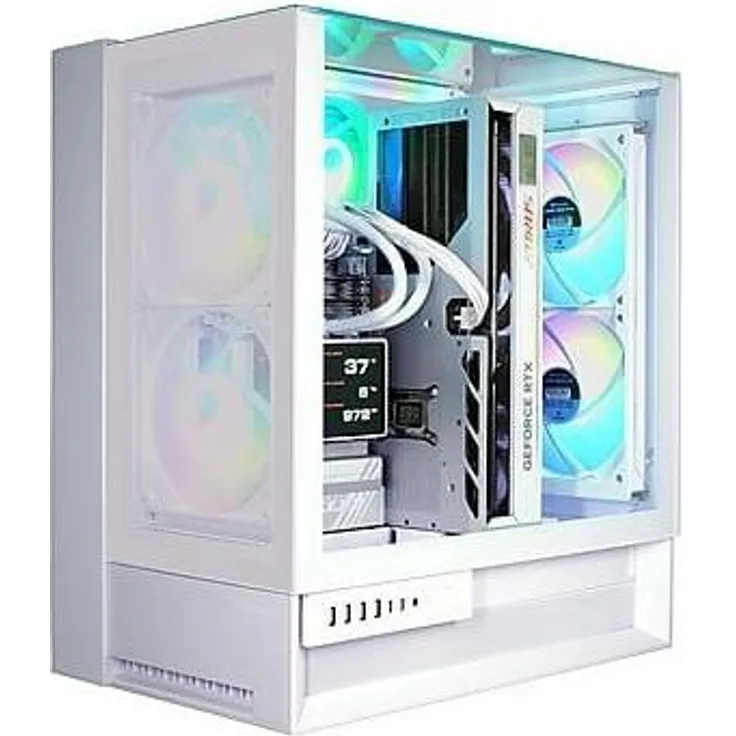 COUGAR OmnyX WT 8152 Gaming-PC, Ryzen 7 9850X3D, 64GB RAM, 2TB SSD, GeForce RTX 5090 32GB, ARGB-Beleuchtung, Weiß, Windows 11 Home