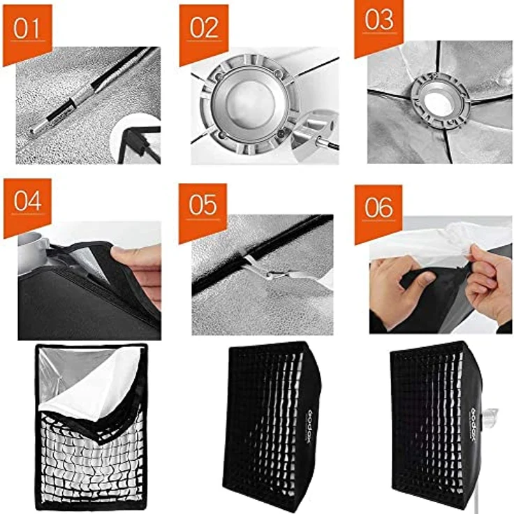 Godox Softbox + Grid - 60x90cm Bowens Mount – Bild 5