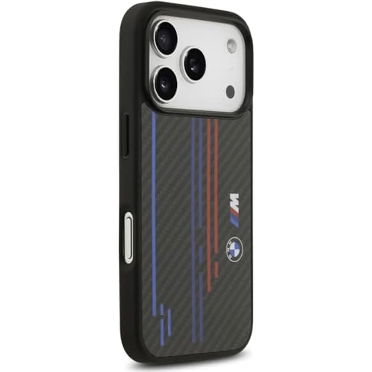 CG MOBILE BMW M Kevlar-Linien & Logo, Mag Safe kompatible Schutzhülle für iPhone 17 Pro, schwarz – Bild 3