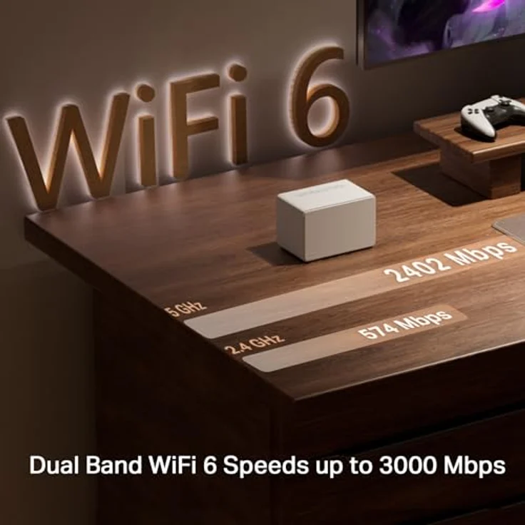 MERCUSYS Halo H3000X Mesh-WLAN-Set (3er-Pack), Wi-Fi 6 AX3000 Dualband-Router & Repeater, 3 × Gigabit-Anschlüsse, MU-MIMO, WPA3, Kindersicherung, geeignet für 3–5 Schlafzimmer – Bild 3