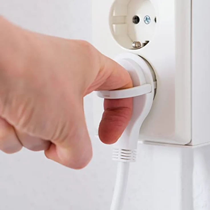 deleyCON deleyCON 6 Fach Steckdosenleiste mit Flachstecker 1,4m - Robustes Kunststoffgehäuse, erhöhter Berührungsschutz – Bild 4