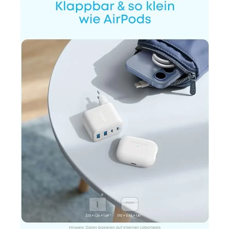 Anker Zolo 50W USB C Ladegerät, 4-Port Schnellladegerät mit 2 USB-C und 2 USB-A für iPhone 17 Pro Max/16/15/14/13-Serie, iPad, Pixel, Galaxy, MacBook (kompakt, ohne Kabel) – Bild 5