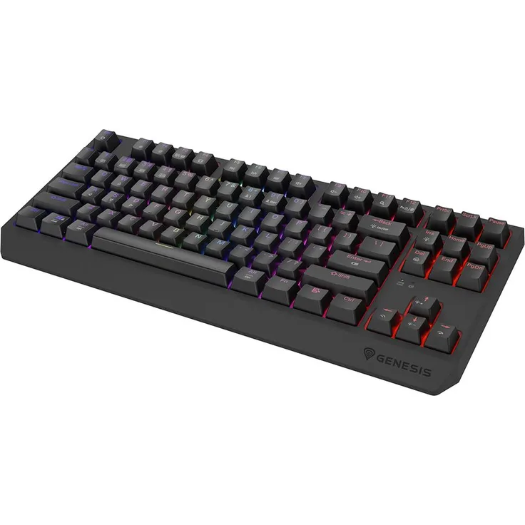 Genesis Thor 230 TKL, RGB Outemu Silent Lemon Switch Gaming-Tastatur mit Mechanischen Tasten, kabellos und kabelgebunden, 3000 mAh Akku