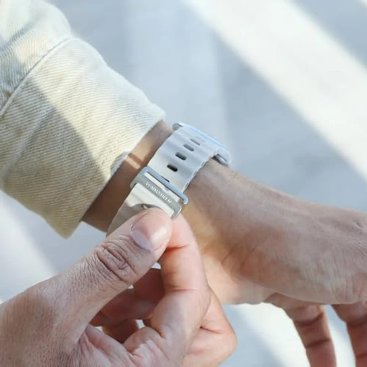 Vonmählen Wave Band 2 Armband für Apple Watch 44 | 45 | 46 | 49 mm, cremefarben, versandkostenfrei – Bild 4