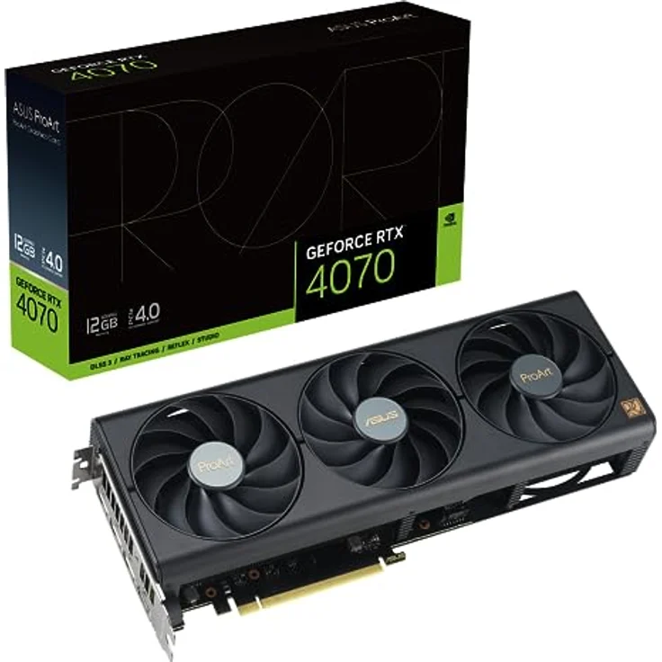ASUS ProArt GeForce RTX 4070 OC Edition 12GB GDDR6X Gaming Grafikkarte NVIDIA GeForce RTX4070, DLSS 3, PCIe 4.0, 1x HDMI 2.1a, 3X DisplayPort 1.4a, PROART-RTX4070-O12G – Bild 1
