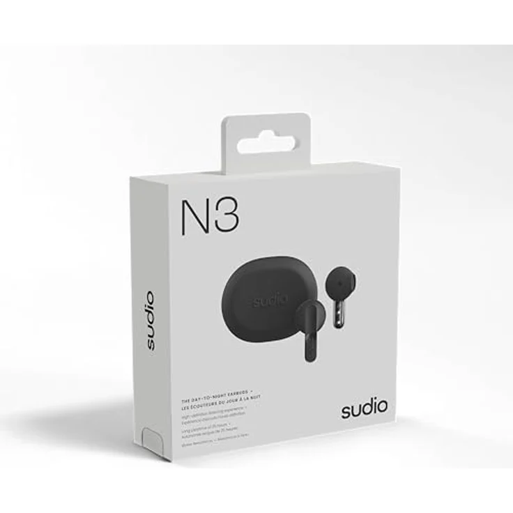 sudio N3 Midnight Black, Bluetooth Ohrhörer mit 30 Stunden Spielzeit, wasserfest, verbesserte Mikrofone, Bluetooth 5.4 – Bild 5