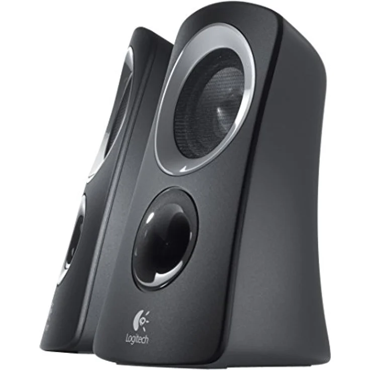 Logitech Z313 2.1 Lautsprecher-System mit Subwoofer, 50 Watt Spitzenleistung, 3.5 mm Eingang, Kopfhörerbuchse, Bedienelemente am Steuergerät, EU Stecker, PC-TV-Tablet-Handy, Schwarz – Bild 2