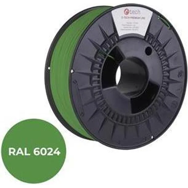 C-Tech Tisková struna PREMIUM LINE, 3D Filament aus PLA, dopravní zelená RAL6024, 1.75 mm, 1300 g, langlebig und biologisch abbaubar