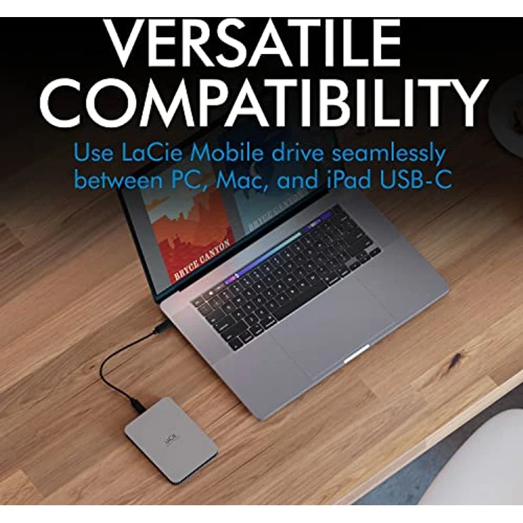 LaCie MOBILE DRIVE V2 Moon 4TB tragbare externe Festplatte, 2.5 Zoll, Mac & PC, silber, inkl. 2 Jahre Rescue Service, Modellnr.: STLP4000400 – Bild 3