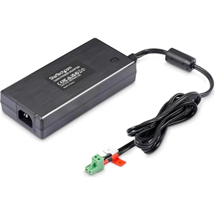 StarTech.com 160W-POWER-ADAPTER Adapter und Wechselrichter Intern 158,4 W Schwarz, Hochleistungs-Universalnetzteil mit 24V/6,6A (158,4W) und internationalem Stromkabel-Set – Bild 2