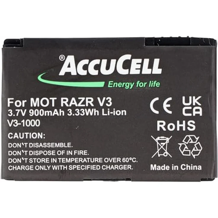 AccuCell Akku kompatibel mit Motorola V3 Razr, PEBL SNN5696, BA700, 900mAh, langlebig und zuverlässig – Bild 5
