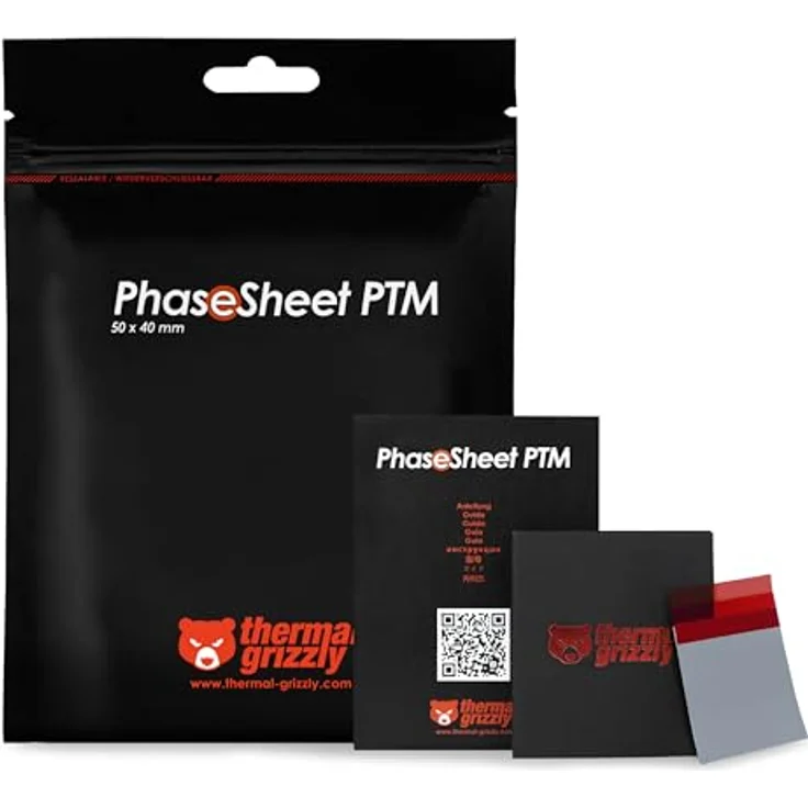 Thermal Grizzly PhaseSheet PTM - Phasesheet für Prozessoren und Grafikkarten, ersetzt Wärmeleitpaste, 50 x 40 mm – Bild 2