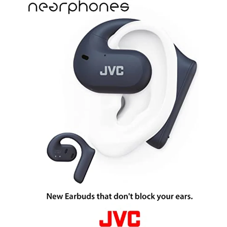 JVC Nearphones HA-NP35T-A, True Wireless Earbuds, Open Ear Design, Noise Cancelling, IPX4, Mikrofon-Muting, 17 Std. Laufzeit, BT 5.1, (Blau) – Bild 2