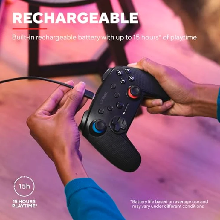 Trust Gaming GXT 1246 Muta Bluetooth Nintendo Switch Controller, 15h Spielzeit, Dual-Shock-Vibration, Schwarz – Bild 4