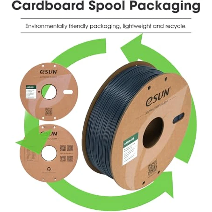 eSUN ABS+HS Filament 1.75mm, Hochgeschwindigkeits 3D Drucker Filament mit Maßgenauigkeit +/- 0.03mm, grau, 1KG Spule für High Speed Drucker – Bild 5