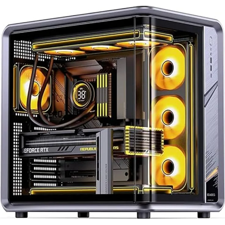 Jonsplus BO400CG PC-Gehäuse, Midi-Tower ATX mit Tempered Glass, Curved Design, gunmetal grey – Bild 8
