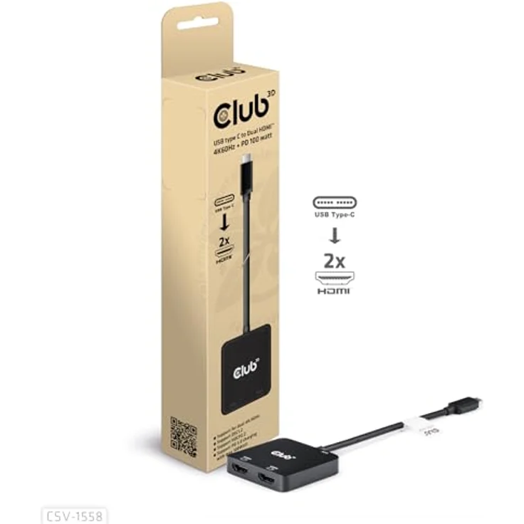 Club3D CSV-1558 USB Typ-C zu Dual HDMI™ 4K60Hz + PD 100 Watt – Bild 5